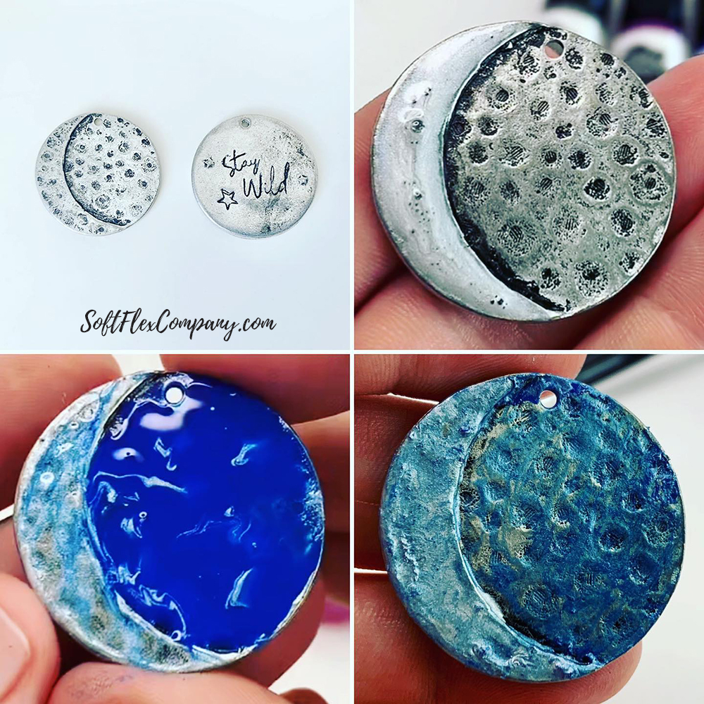 Painted Moon Pendant by Sara Oehler