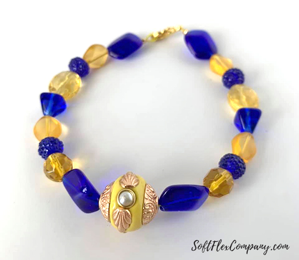 Soft Flex Painted Sunflowers Bracelet by Sara Oehler