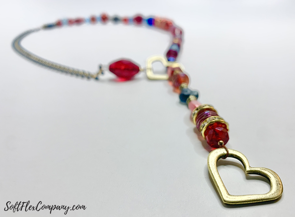 Lariat Necklace With Pantone Colors And A Heart Pendant by Sara Oehler
