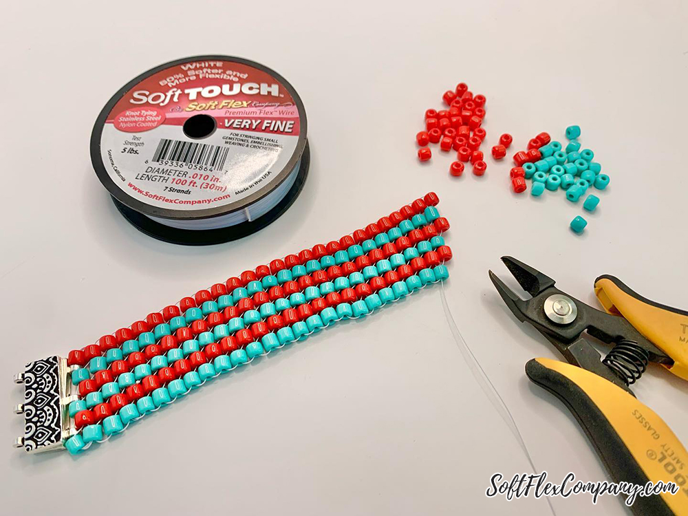 Peyote Stitch with Soft Touch Beading Wire Bracelet by Sara Oehler