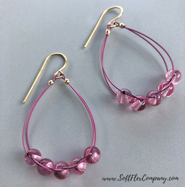 Pink Teardrop Earrings by Sara Oehler