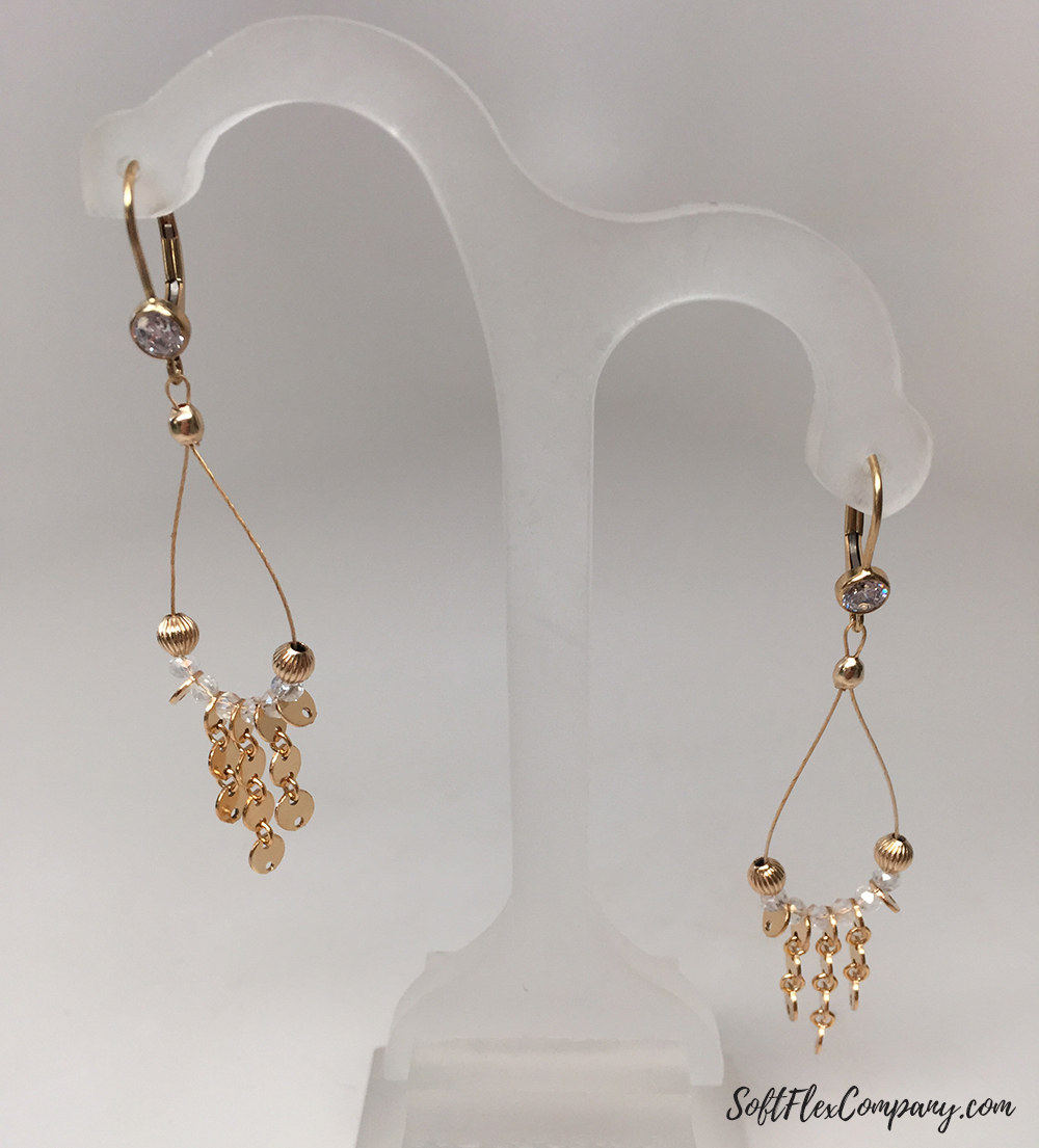 Plazko Chain and Clear Beads Earrings by Sara Oehler