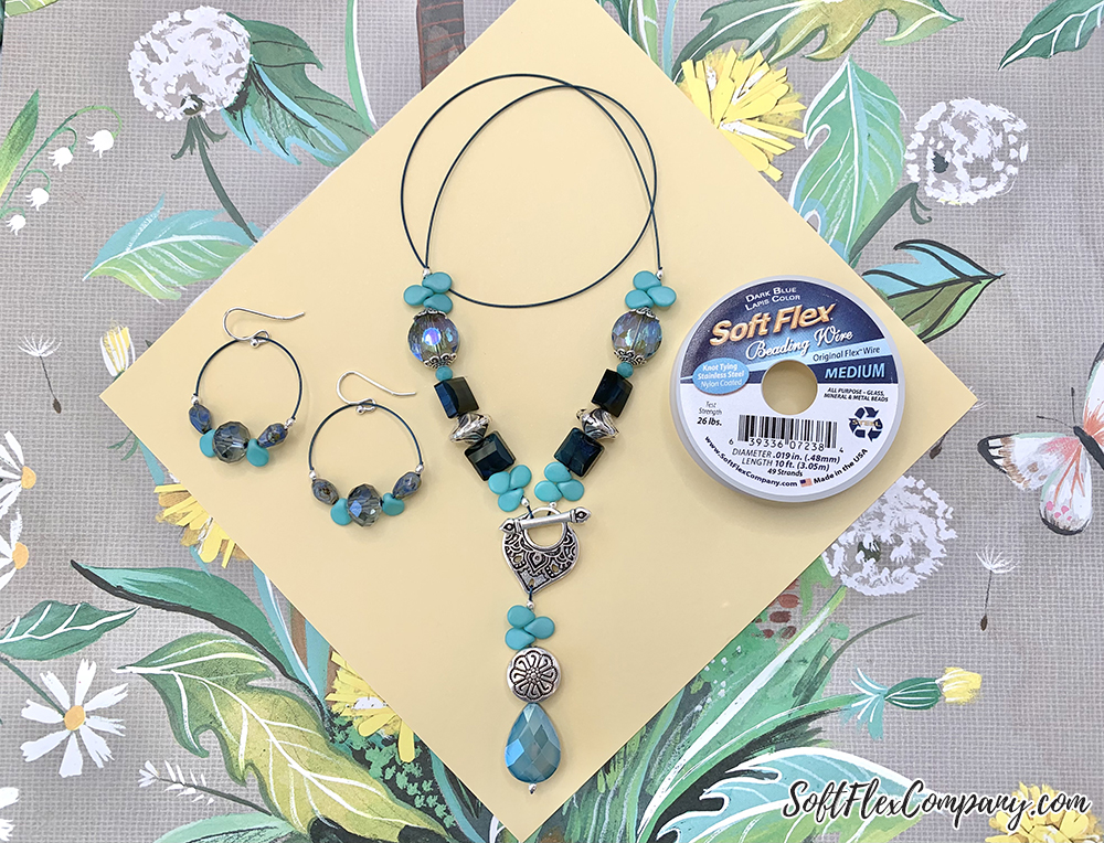 Pretty as a Peacock Necklace and Earrings by Sara Oehler