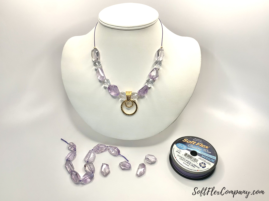 Purple Amethyst and Crystal Beaded Necklace by Sara Oehler