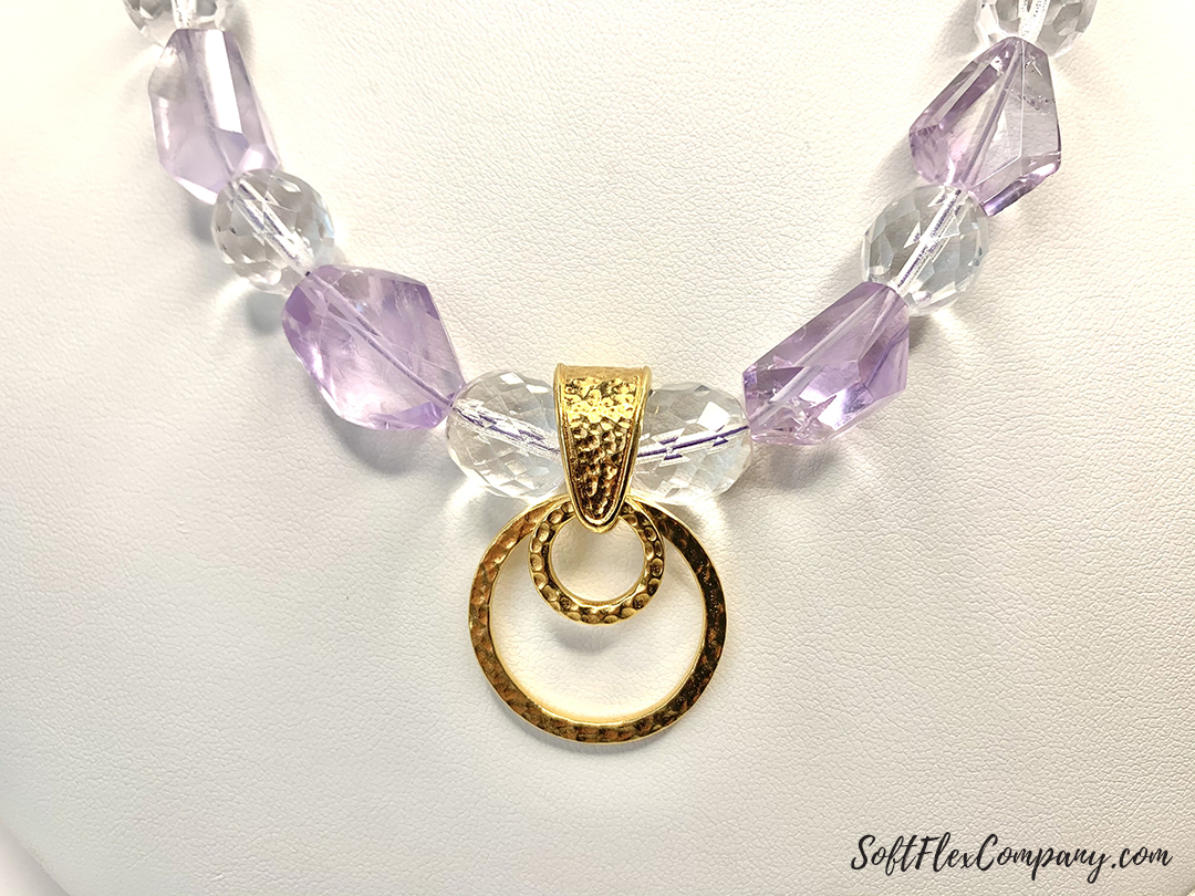 Purple Amethyst and Crystal Beaded Necklace by Sara Oehler