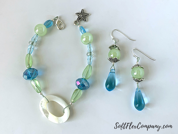 Serenity Shore Bracelet and Earrings by Sara Oehler