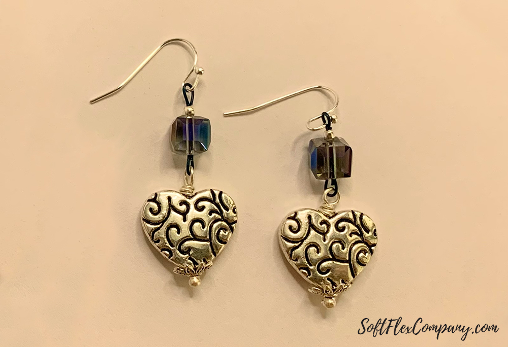 Silver Metal Heart Earrings by Sara Oehler