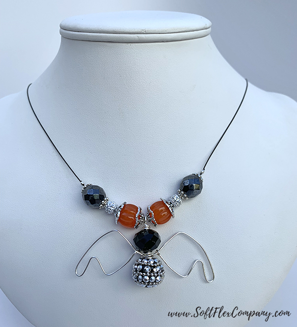 Soft Flex Craft Wire and Great Pumpkin Bat Necklace by Sara Oehler