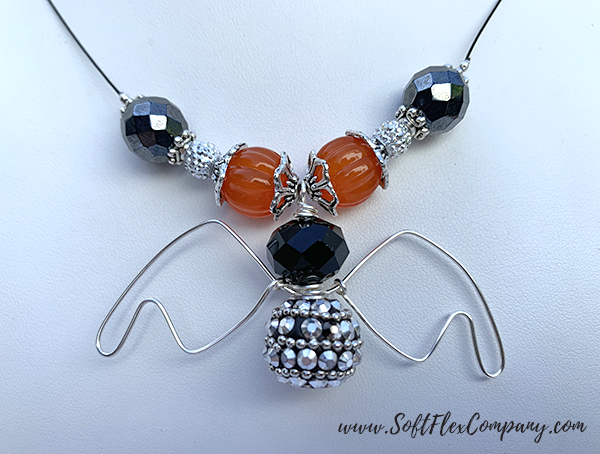 Soft Flex Craft Wire and Great Pumpkin Bat Necklace by Sara Oehler