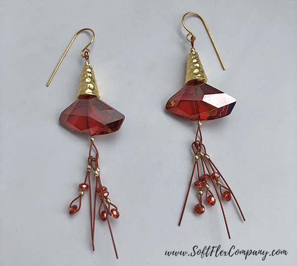 Soft Flex Beading Wire and Cone Earrings by Sara Oehler