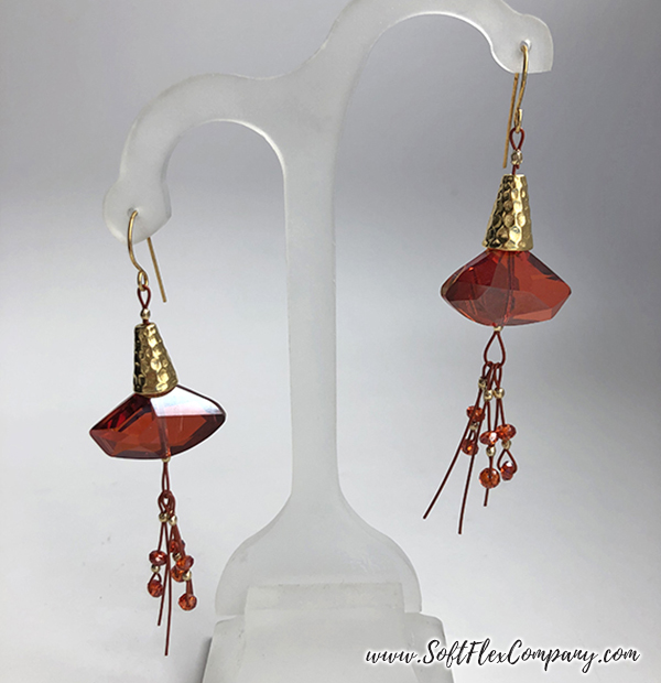 Soft Flex Beading Wire and Cone Earrings by Sara Oehler