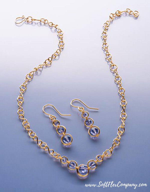 Sara Oehler Necklace and Earrings Design in Step By Step Wire Jewelry June July 2015