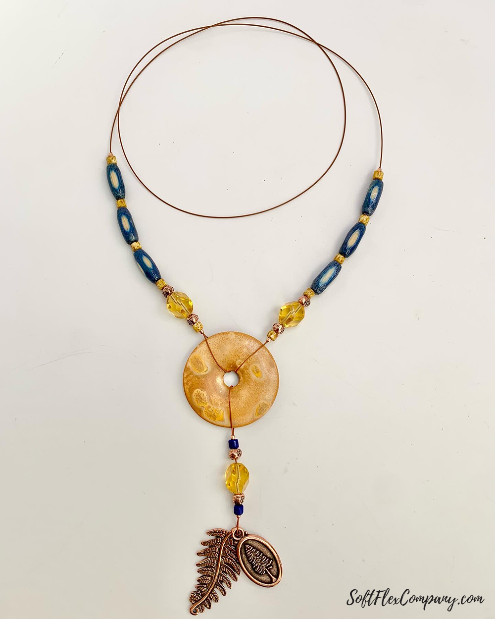 TGBE Fall Fest Ceramic Donut & TierraCast Charms Necklace by Sara Oehler