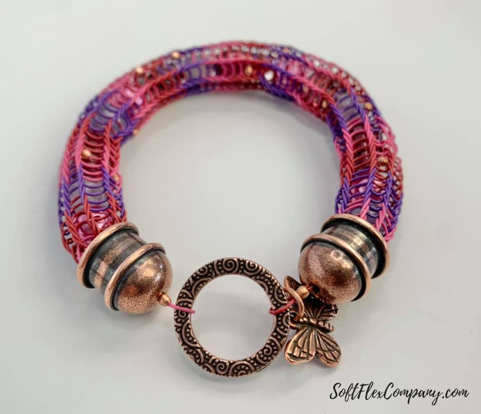 Butterfly Garden Knitted Bracelet by Sara Oehler