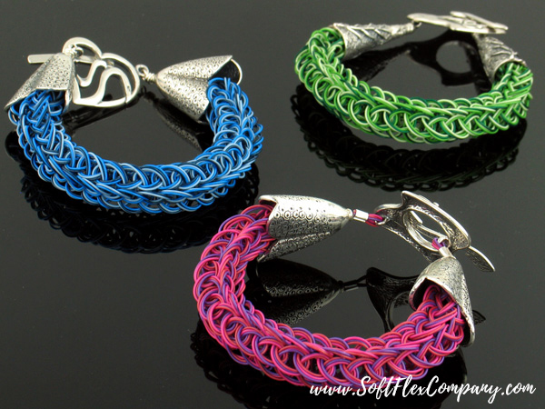 Renewal, Mystical & Tranquility Trios Knitted Bracelets by Sara Oehler