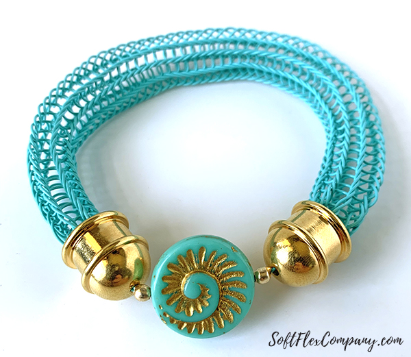 Soft Flex Beading Wire Knitted Bracelet by Sara Oehler