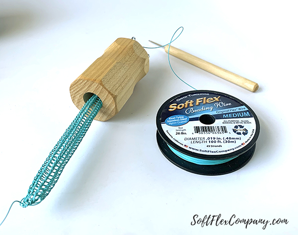 Soft Flex Beading Wire Knitted Bracelet by Sara Oehler