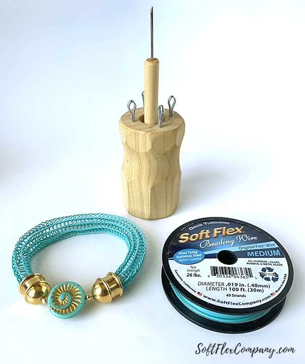 Soft Flex Beading Wire Knitted Bracelet by Sara Oehler