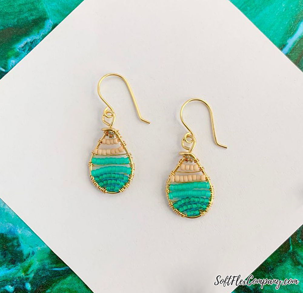 WigJig Craft Wire Seed Bead Drop Earrings by Sara Oehler