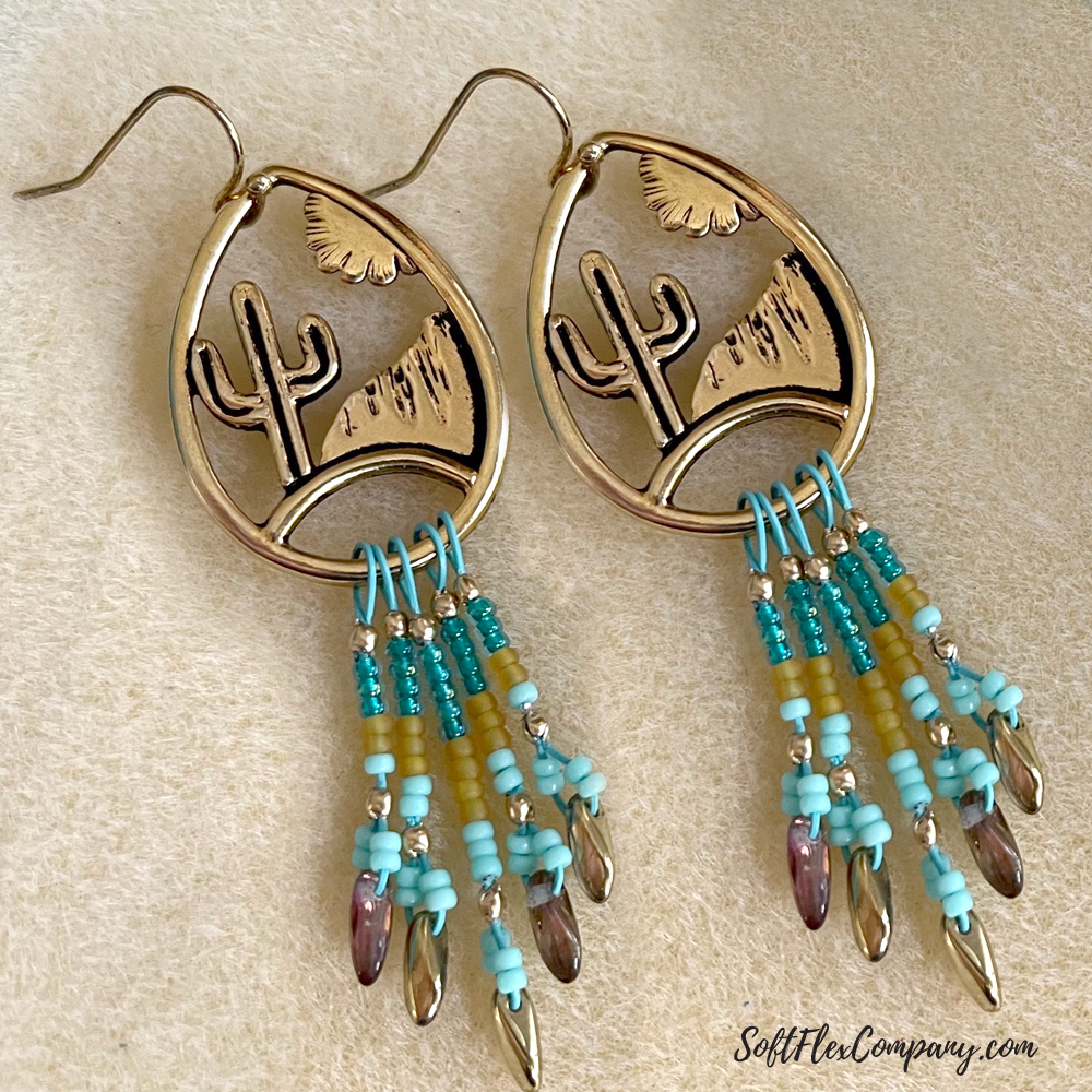 Seed Bead And Mini Dagger Desert Earrings by Kristen Fagan