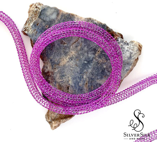 SilverSilk Pearlesque Hollow Mesh in Fuchsia Color