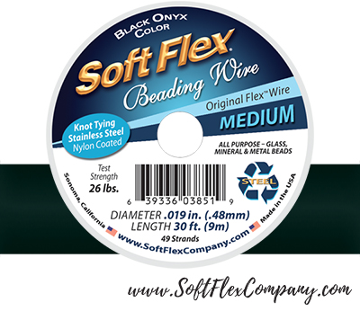 Soft Flex Beading Wire - Black Onyx Color