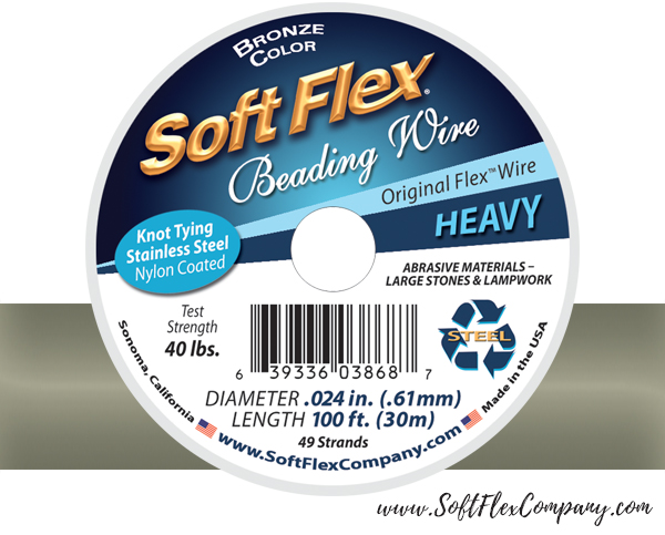 Soft Flex Beading Wire .024 Diameter in Bronze Color