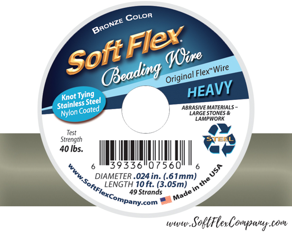 Soft Flex Beading Wire .024 Diameter in Bronze Color