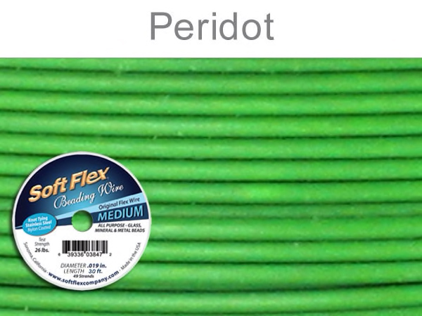 Soft Flex Beading Wire in Peridot Color