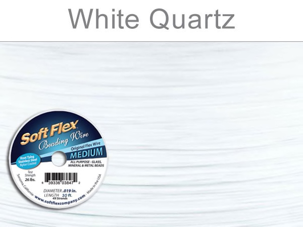 Soft Flex Beading Wire in White Quartz Color