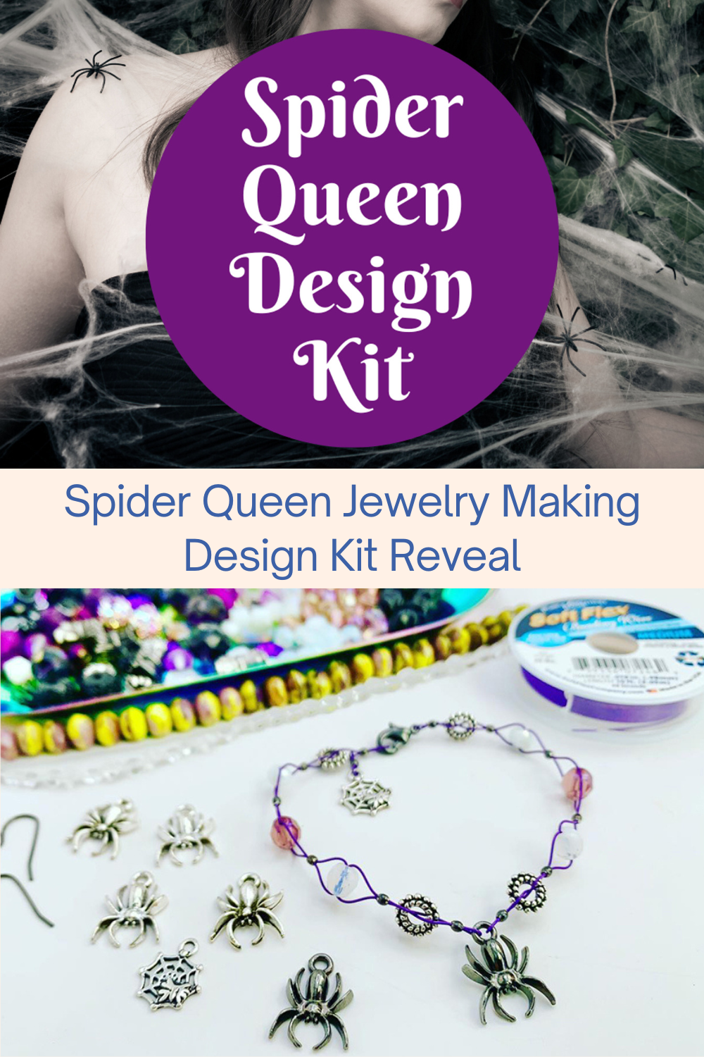 Spider Queen Jewelry Making Design Kit Reveal Collage
