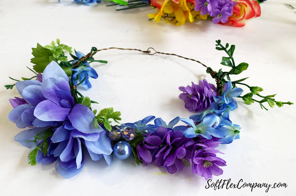 Blue/Pink Wire Flower Crown (Small)