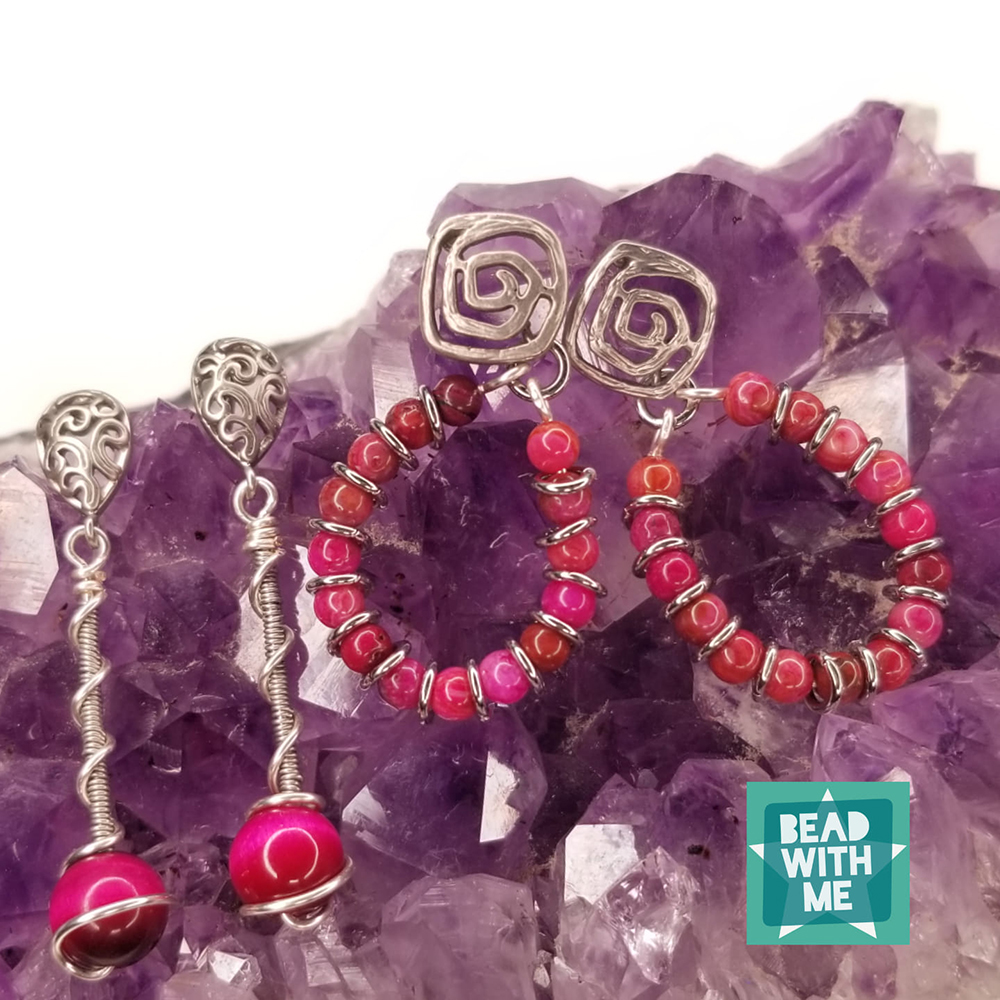 Wire Wrapped Earrings by Kay of Star's Beads
