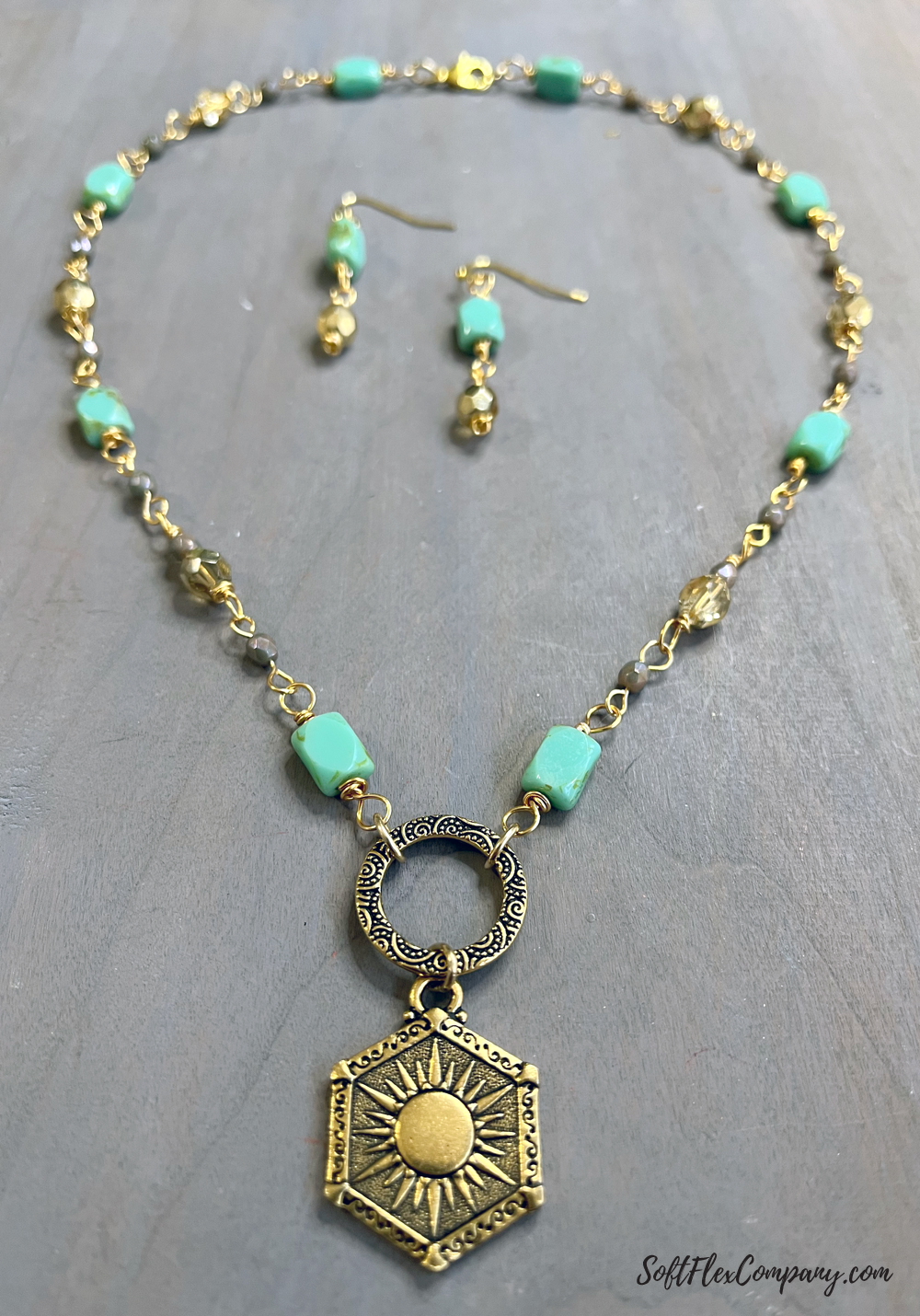 Summer Glam Bead Jewelry with Turquoise & Gold by Kristen Fagan