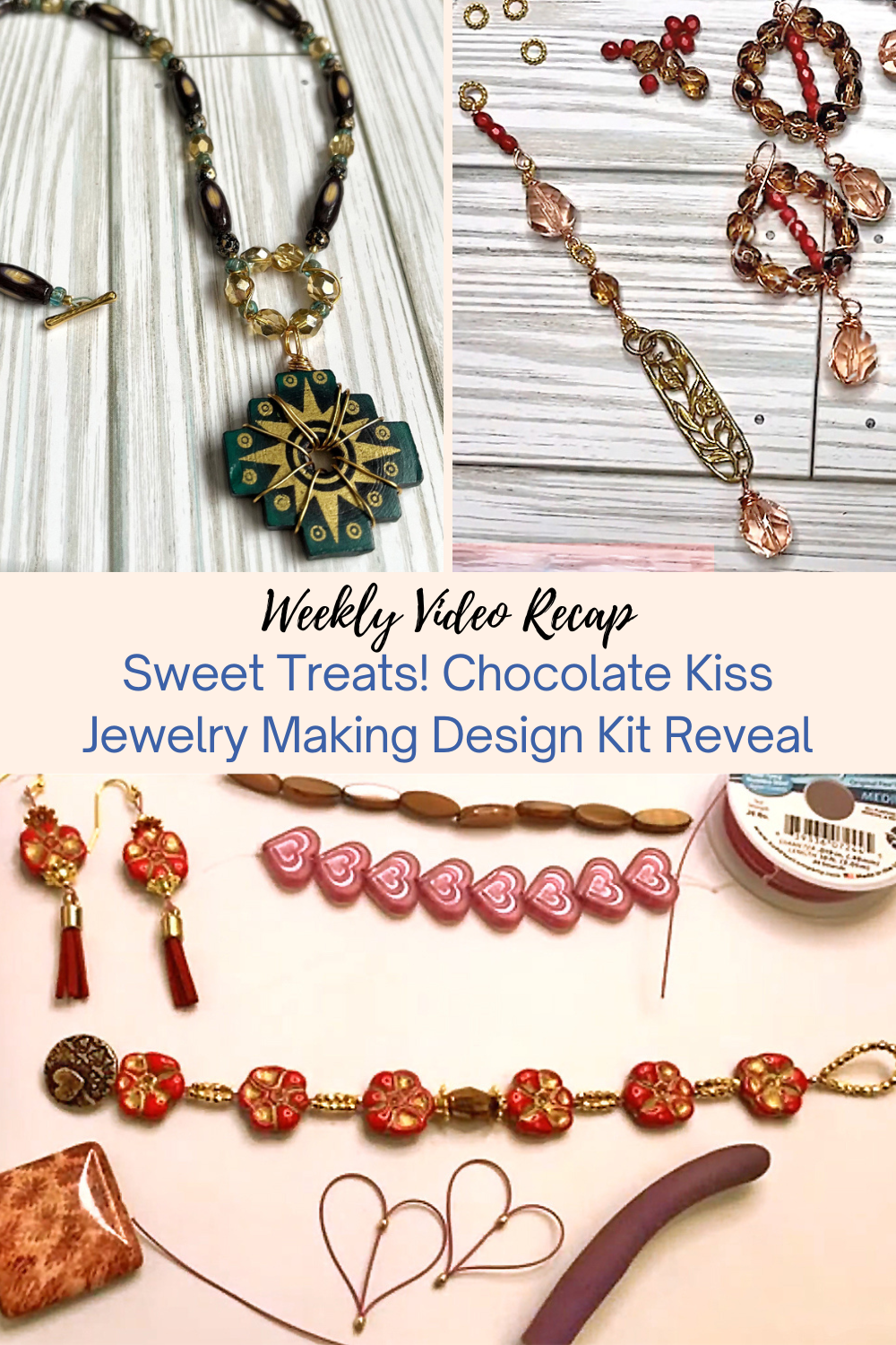 Sweet Treats! Chocolate Kiss Jewelry Making Design Kit Reveal Collage