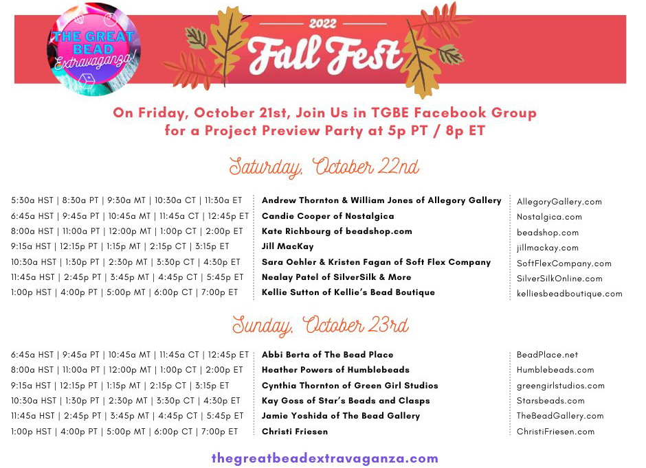 TGBE Fall Fest 2022 Schedule
