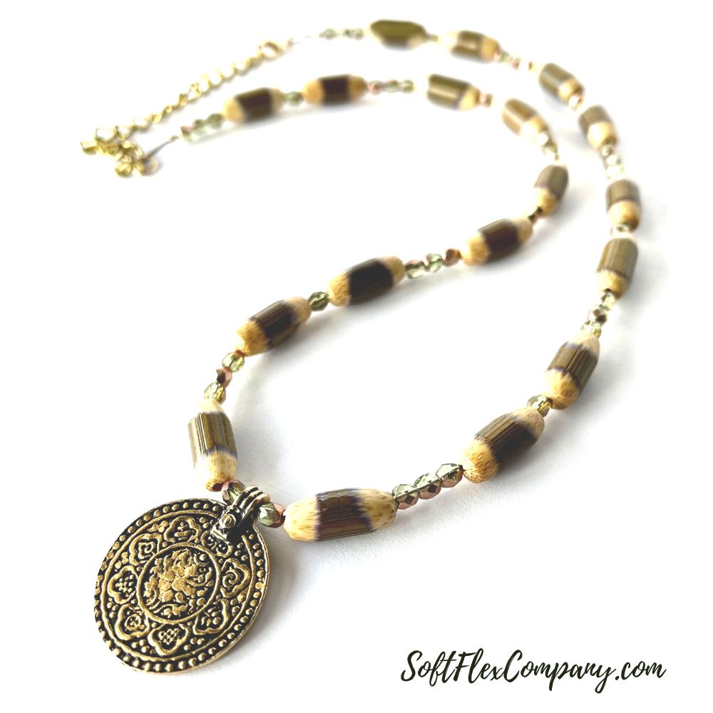 Bamboo & Eight Signs Pendant Necklace by Kristen Fagan