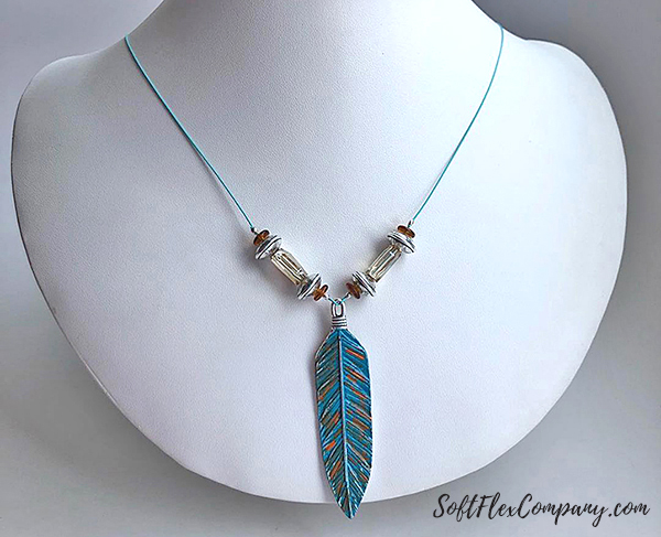Soft Flex and TierraCast Feather Necklace by Sara Oehler