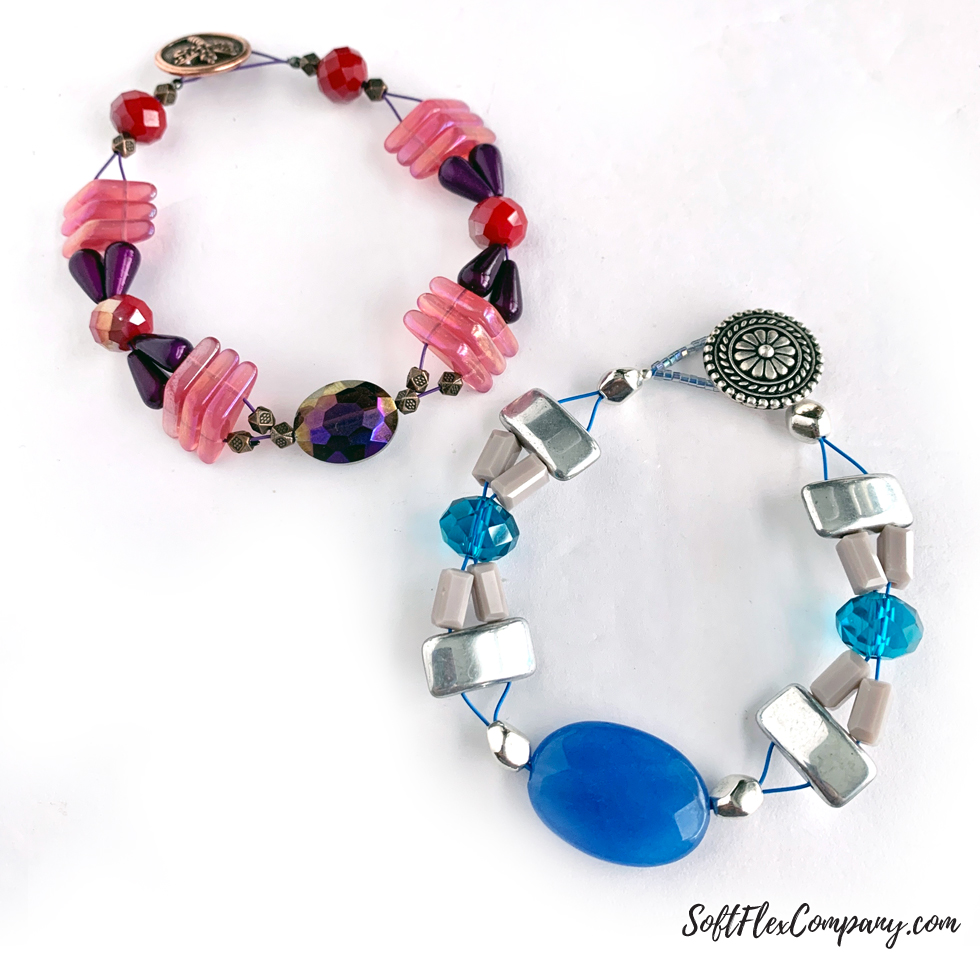2- Hole Carrier and Triangle Beads Bracelets by Kristen Fagan