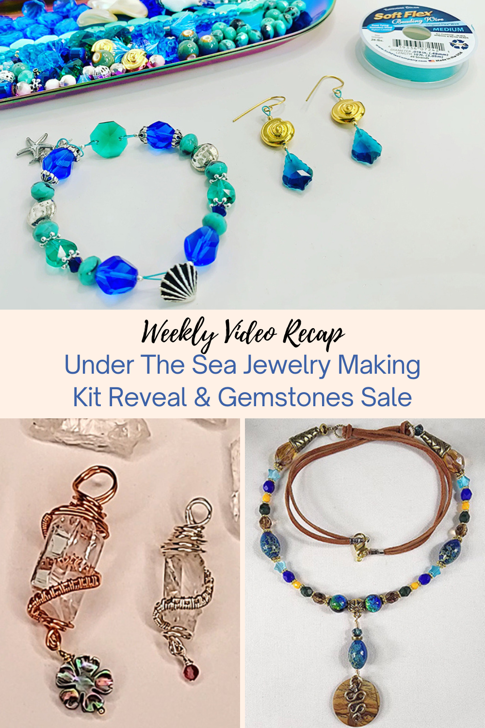 Under The Sea Jewelry Making Kit Reveal & Gemstones Sale Collage