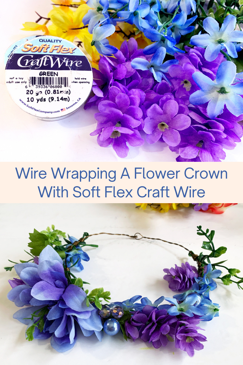 Wire Wrapping A Flower Crown With Soft Flex Craft Wire Collage