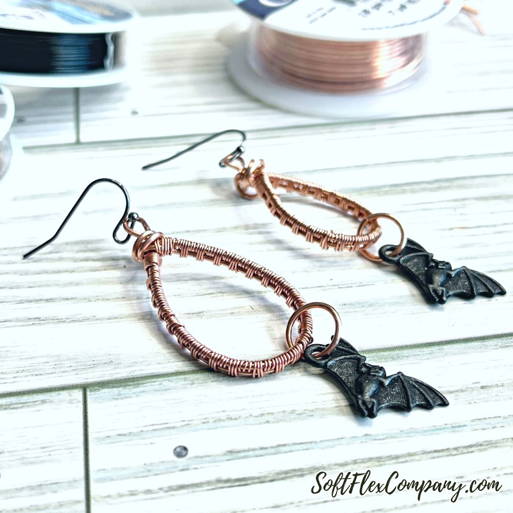 Woven Craft Wire Bat Earrings by Kristen Fagan
