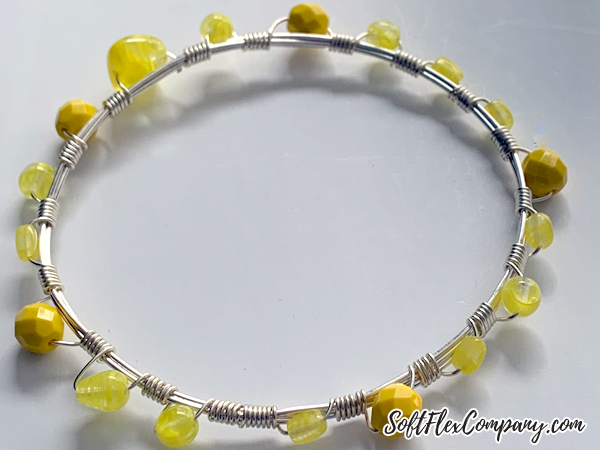 Wire Wrapped Beaded Bangle Bracelet by Kristen Fagan