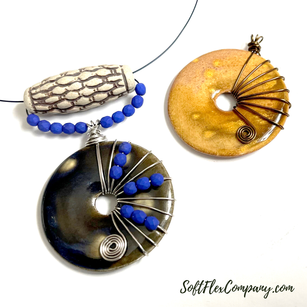 Wire Wrapped Ceramic Donuts by Kristen Fagan